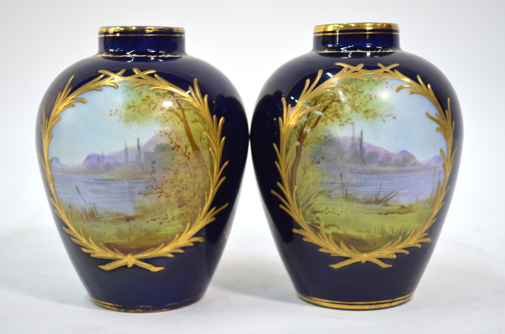 A pair of 19th century Sevres ovoid vase - Image 4 of 6