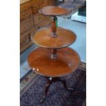 A Victorian mahogany graduated three tier dumb waiter,