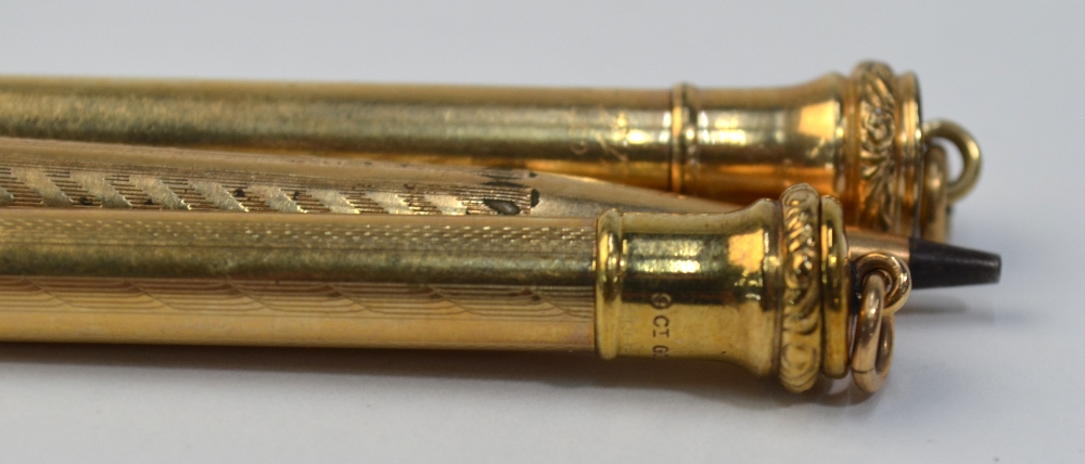 Three propelling pencils - one 9ct cased - Image 4 of 4