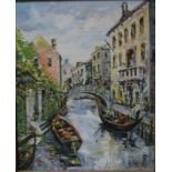 Drecki - Venetian canal view, oil on can