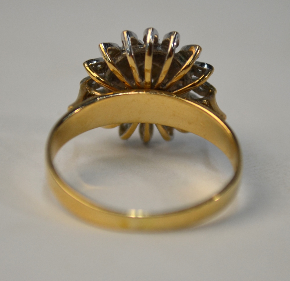 A 9ct gold three-tier cluster ring with - Image 8 of 9