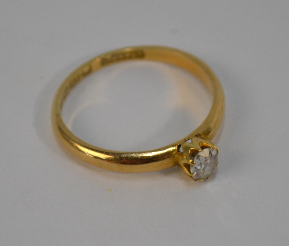 A single stone old cut diamond ring, 18 - Image 4 of 8