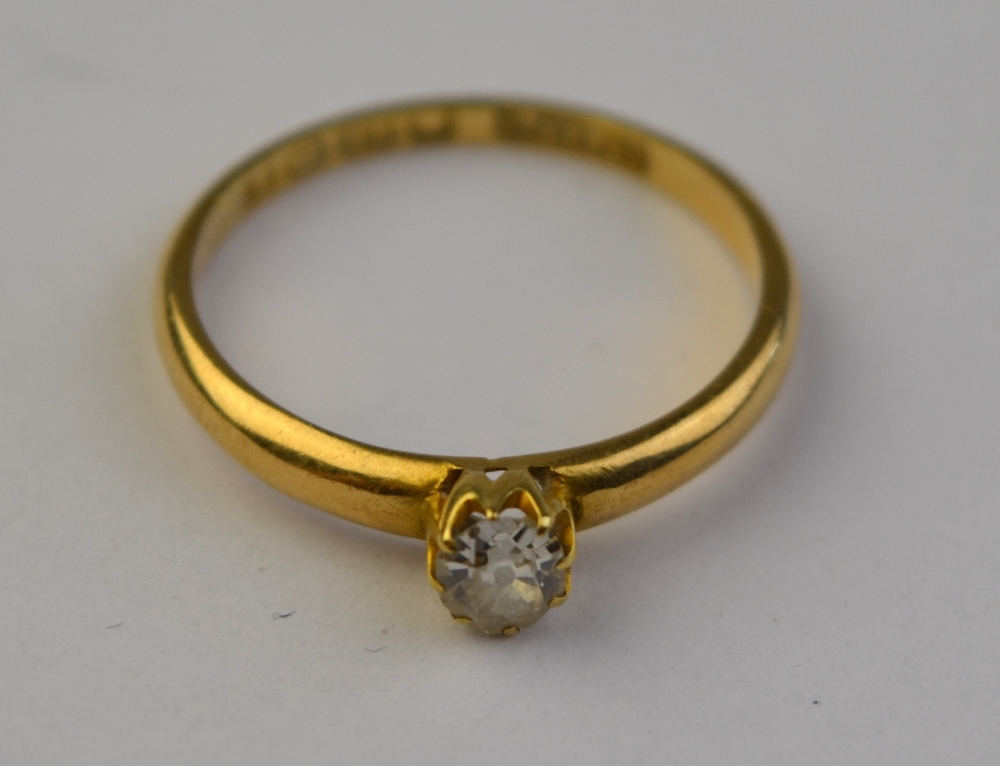 A single stone old cut diamond ring, 18 - Image 3 of 8