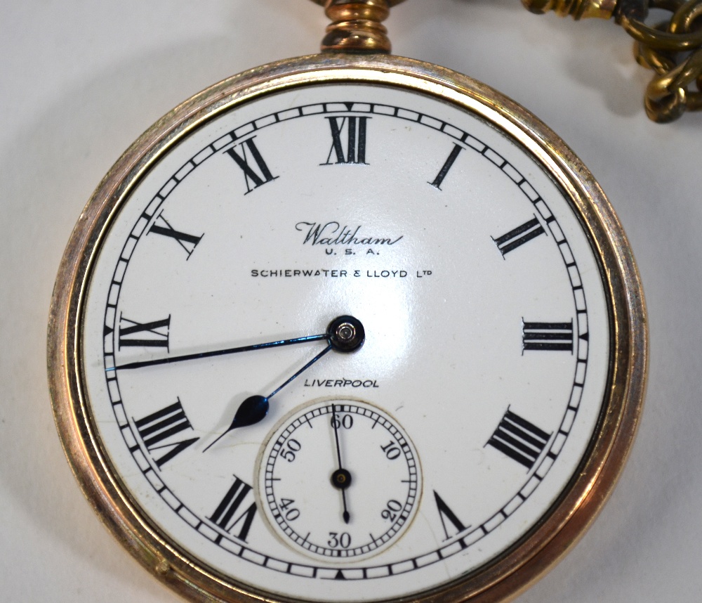 A US gilt metal open-faced pocket watch - Image 4 of 8