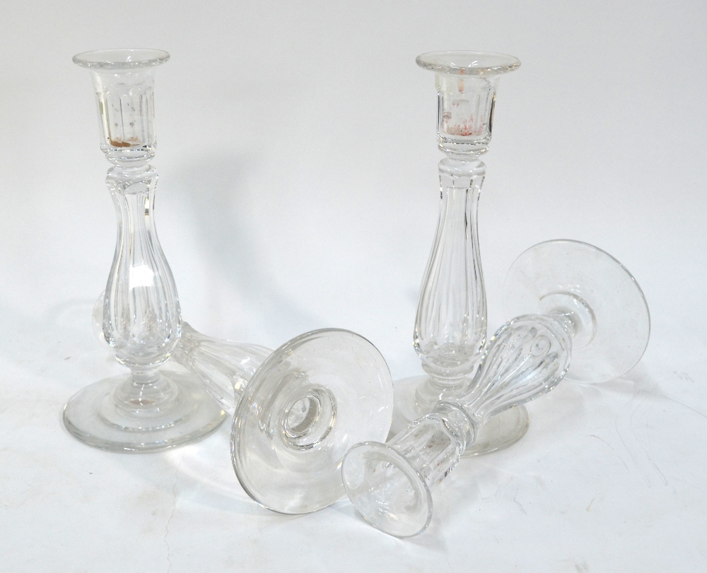 A set of four Brierley glass candlestick - Image 3 of 4