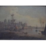 A Holden - Greenwich from the Thames, oil on board,