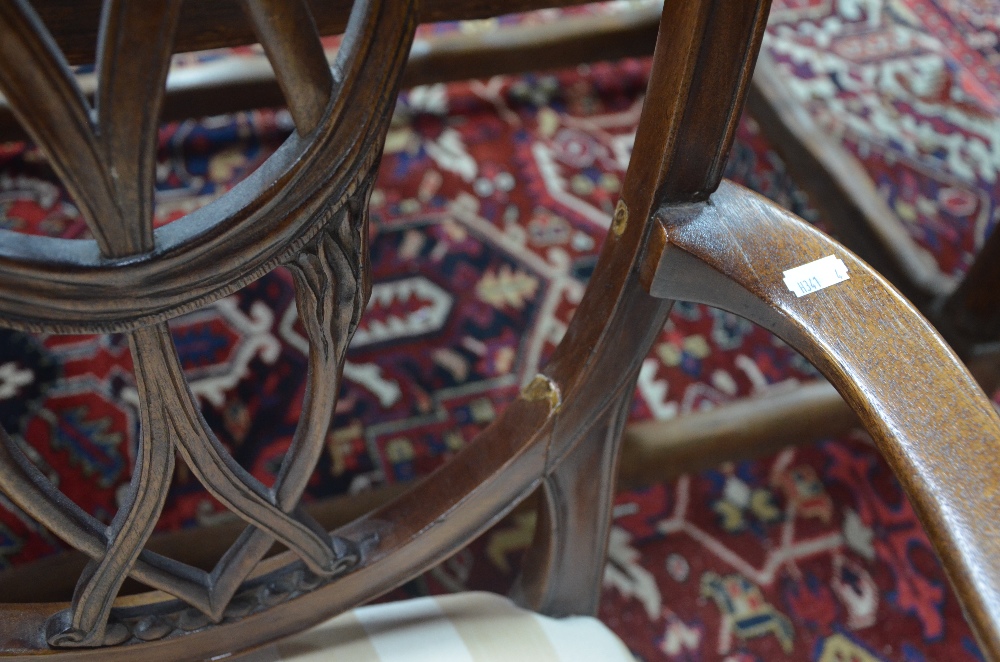 A 19th century Hepplewhite-style triple chair back settee, - Image 2 of 4