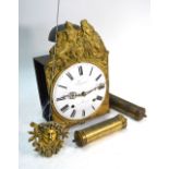 A French 19th century two train drop dial pendulum wall clock,