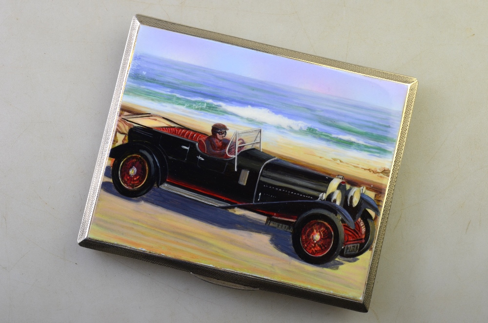 An engine-turned silver cigarette case,