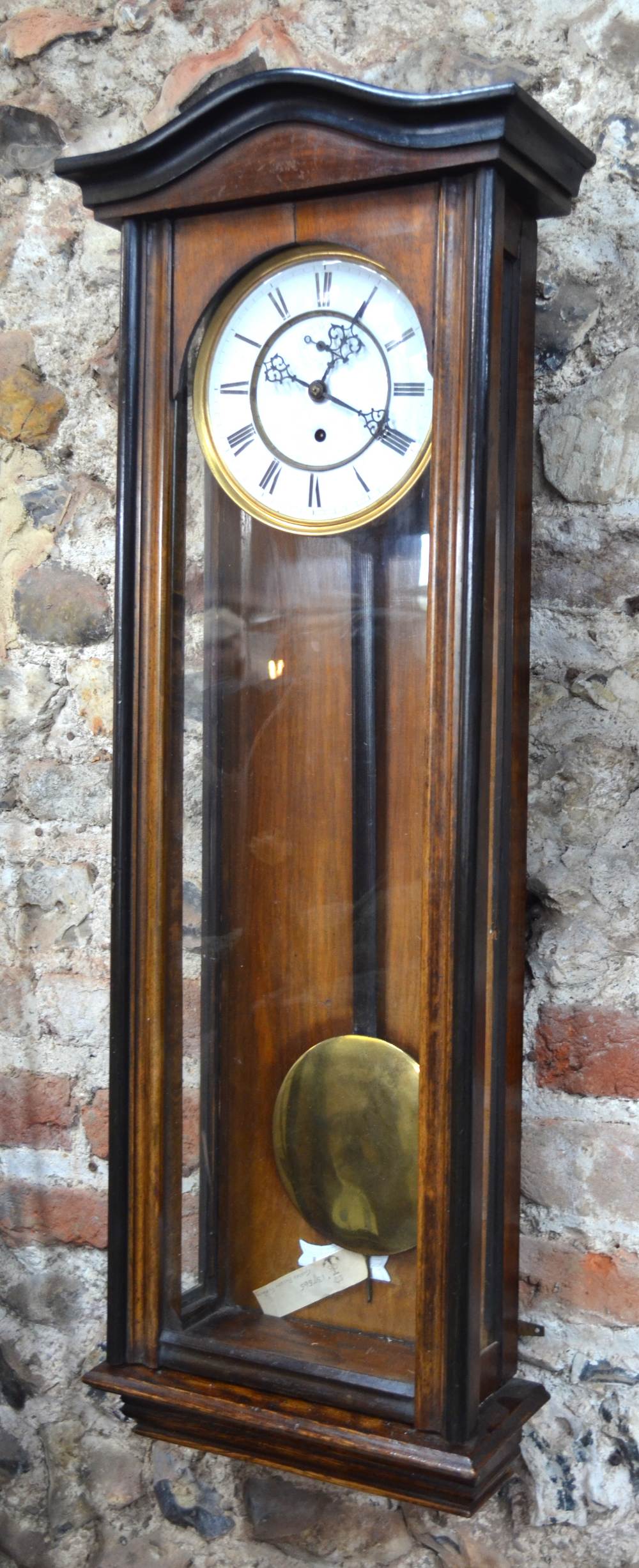 A late 19th century regulator style walnut cased wall clock with Gustav Beker movement, - Image 2 of 5