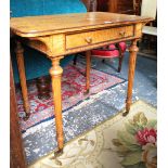 A Victorian Hungarian Ash side table stamped Holland & Sons,