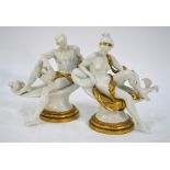 Giuseppe Cappe - a pair of porcelain figures - War & Peace,