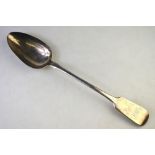 A William IV silver fiddle pattern stuffing spoon, Robert Williams,