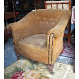 A Victorian tub library armchair by Gregory & Co, London,