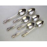 A matched set of six Scottish silver Queens pattern teaspoons,