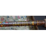 A Hardy Bros Palakona split cane fly rod with spare head, bamboo head-tube and canvas slip,