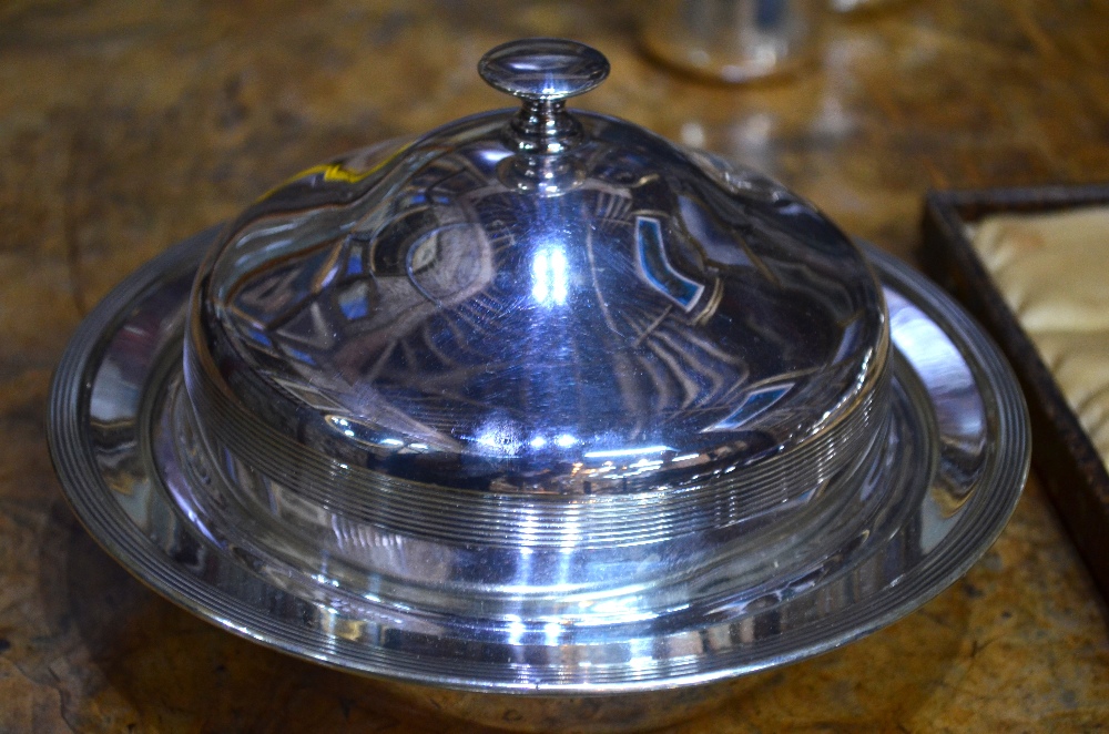 A cased set of six silver OEP coffee spoons, Sheffield 1933, a loaded silver baluster candlestick, - Image 5 of 5