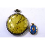 An Art Deco style Swiss silver slimline pocket watch,