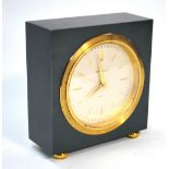 Jaeger-le-coultre, gunmetal cased quartz movement clock,