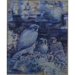 Peter Partington (b 1941) - Peregrine falcon and its young, watercolour, signed lower right,
