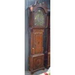 W Hampton, Lichfield, an 18th/19th century mahogany cross-banded oak longcase clock,