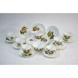 Shelley tea service decorated with strawberry plants, pattern 2396,