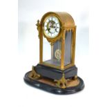 Raingo Fres Paris, a 19th century 8-day ormolu and black marble mantel clock,