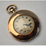 A 9ct gold Swiss slim profile pocket watch by the Record Watch Co, with 15 jewel movement,