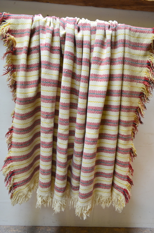 Three vintage Welsh wool blankets comprising;