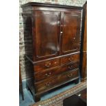 A 19th century mahogany linen press,