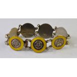 World War II patriotic interest - A silver and enamel roundel bracelet formed of seven circular