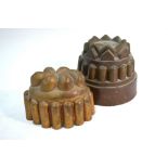 Two Victorian copper jelly moulds, one stamped 257,