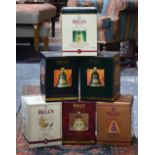 Six Bells Old Scotch Whisky Wade Christmas decanters, un-opened with contents,