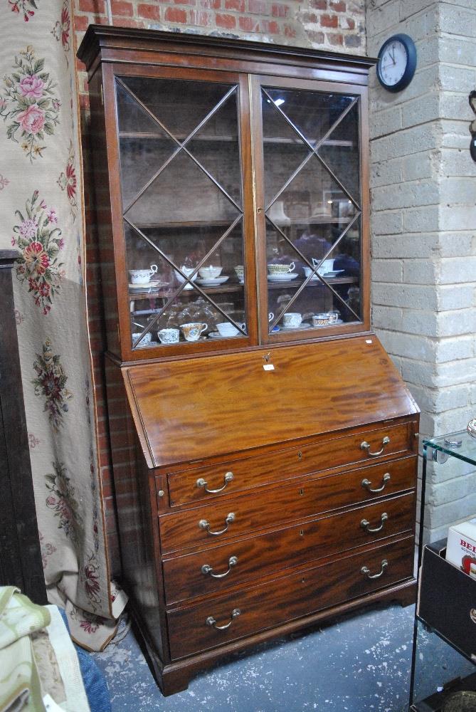 A 19th century mahogany bureau bookcase,