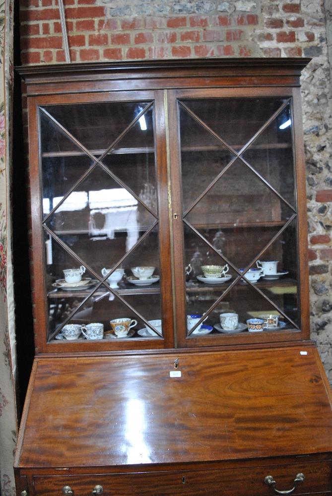 A 19th century mahogany bureau bookcase, - Image 2 of 3