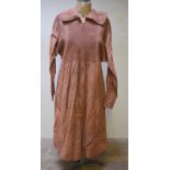 A French, early 20th century, mid-brown linen farm worker's smock,