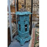 A green enamelled cast iron Veritas Stove conservatory heater,