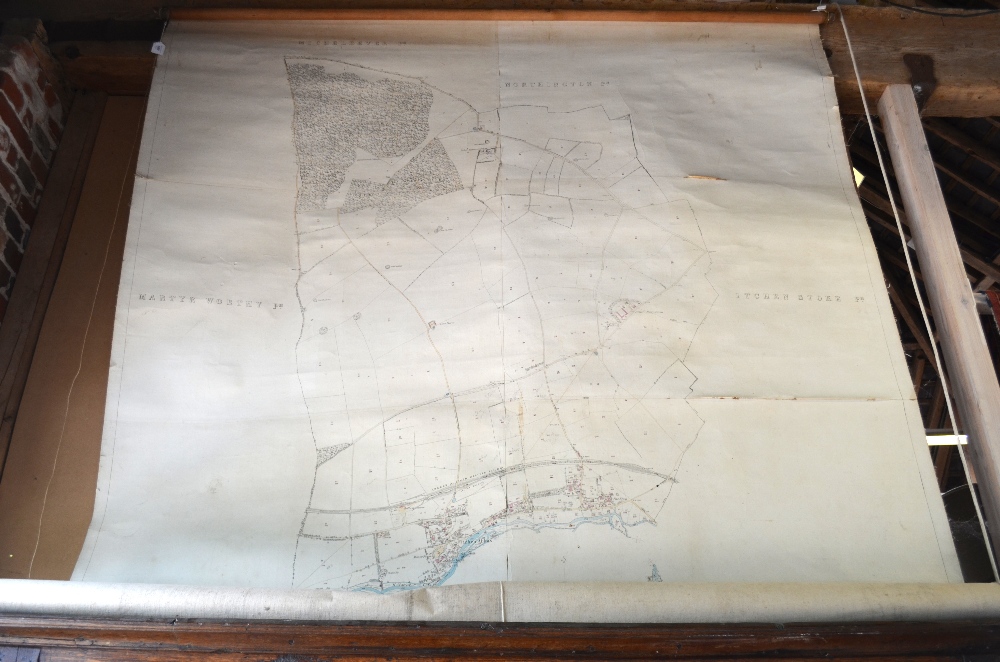 A large linen-back local Estate map of land to the north of Itchen Abbas (now part of the Grange