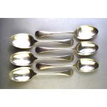 An Edwardian set of six silver OEP table spoons, William Hutton & Sons Ltd., London 1908, 14.