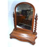 A Victorian mahogany platform toilet mirror,