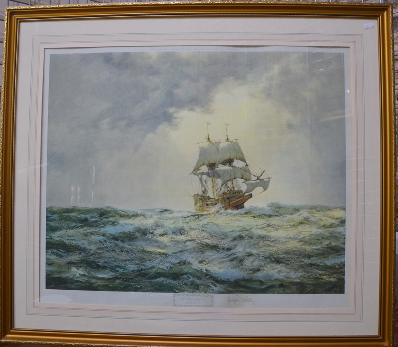 After Montague Dawson (1895-1973) - 'The Gallant Mayflower', print published by Venture prints, USA, - Image 2 of 3