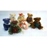 Seven Steiff 'Bears of the Week', designed by Danbury Mint,