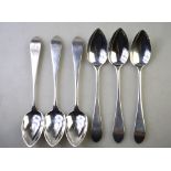 A set of six George III Scottish silver pointed-end teaspoons, William Zeigler,