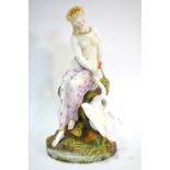 A French porcelain model of 'Leda and The Swan', 20th century,
