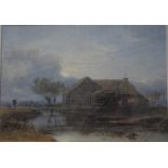 G A Fripp - A cottage beside a river, watercolour, signed lower left,