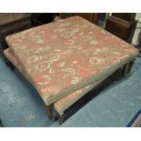 A large kelim style upholstered country house centre stool,