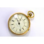A Victorian 18ct gold 'Center Seconds Chronometer' pocket watch with top-wind movement by W Cox of
