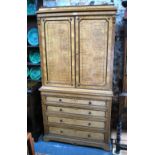 A Victorian Hungarian Ash cabinet on chest,