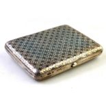 A Soviet Russian 875 standard cigarette case with niello diaper decoration,