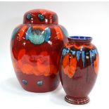 Two Poole Pottery Living Glaze vases,